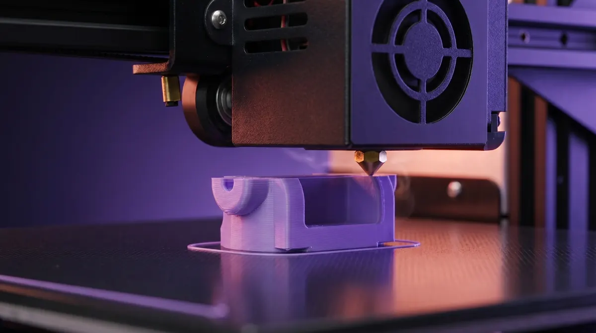 Impresora 3D fabricando la base de un brazo robótico